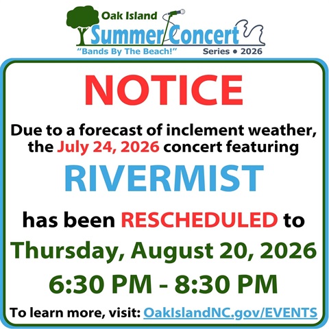 Summer concert with Rivermist Reschedule Notice Graphic