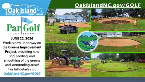 Par 3 Golf Course Project Update Graphic images of the golf greens being resurfaced