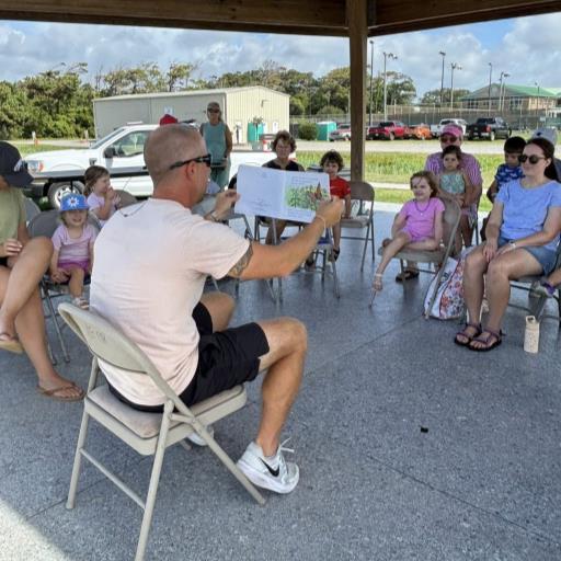 Story time by the sea