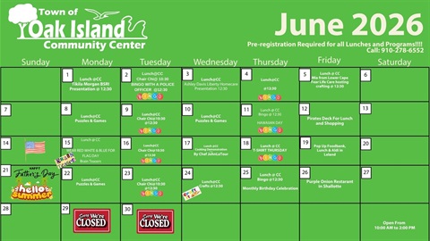 Community Center Events Calendar Graphic