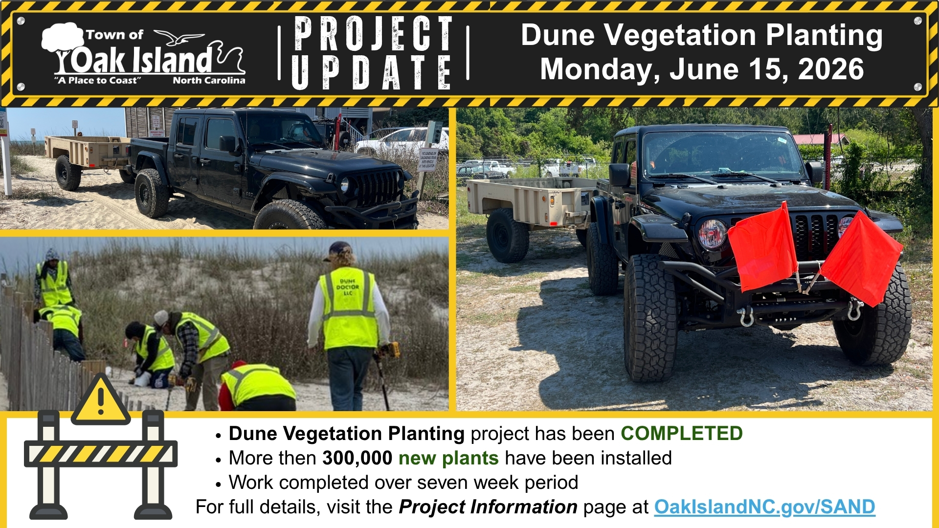 Beach Nourishment Project Updates Graphic